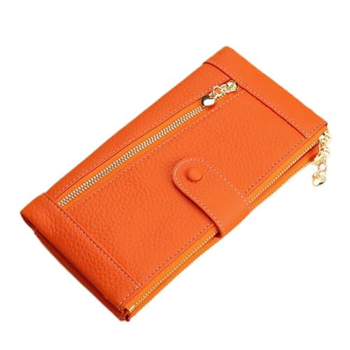 Damen Geldbörse Damen-Geldbörse mit Reißverschluss (Color : Orange, Size : 11x2x19.5cm) von SLEDEZ