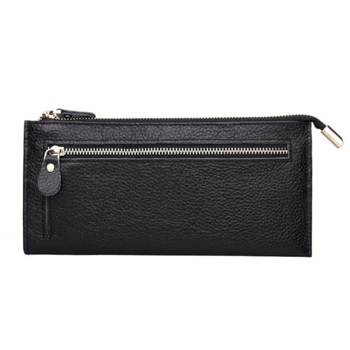 Damen Geldbörse Damenbrieftasche in Mehreren Farben (Color : Black, Size : 19.5x10x0.5cm) von SLEDEZ