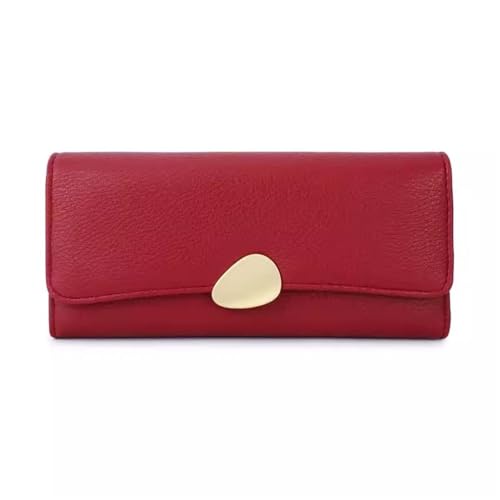 Damen Geldbörse Einfache Damen-Clutch mit langem Portemonnaie (Color : Red, Size : 19x3.8x9cm) von SLEDEZ