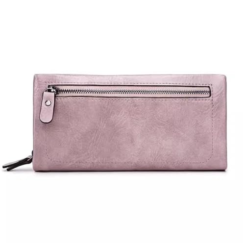 Damen Geldbörse Lange Damen-Clutch mit großer Kapazität, multifunktionaler Reißverschluss, Geldscheinklammer (Color : Pink, Size : 20x4x10cm) von SLEDEZ