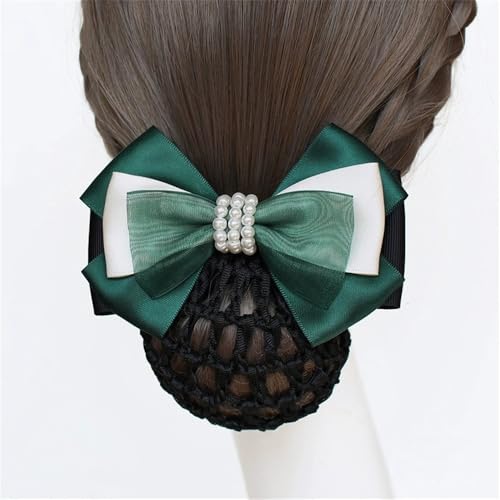 Damen-Haarnetz mit Schleife Flugbegleiterin Bank Krankenschwester Bowknot Professioneller Kopfschmuck Haarnetz Mesh(Colour 2) von SLEDEZ
