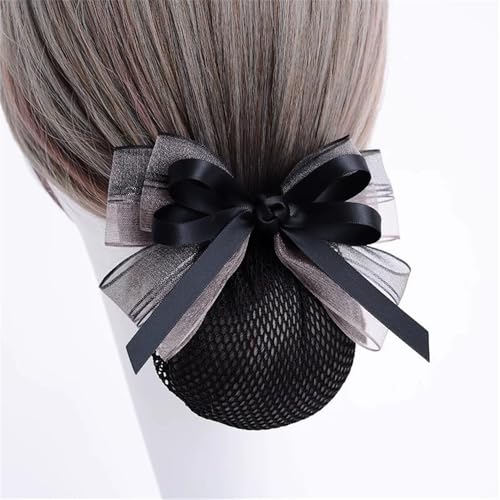 Damen-Haarnetz mit Schleife Haarnetz for Hochsteckfrisuren in 2 Farben und 2 Stilen erhältlich(Black,Style 1) von SLEDEZ