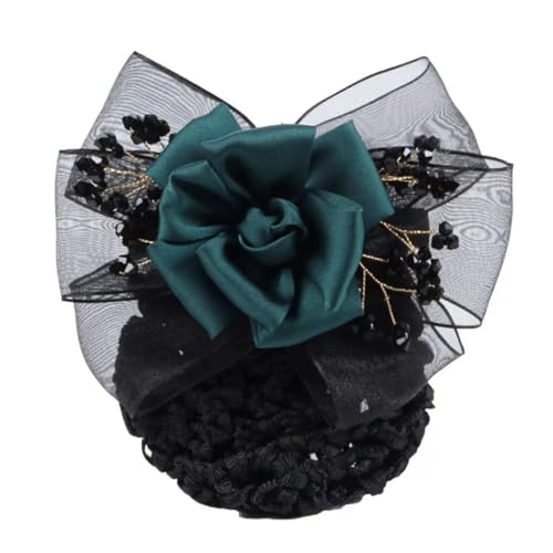 Damen-Haarnetz mit Schleife Haarnetz mit Schleife, Seiden-Haarplattenabdeckung(Green) von SLEDEZ