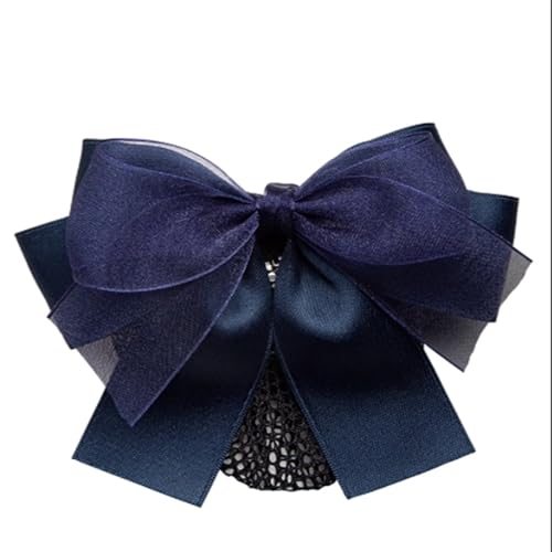 Damen-Haarnetz mit Schleife Haarspangen for Damen, Netz-Haarspange (Color : Blue, Size : Free size) von SLEDEZ