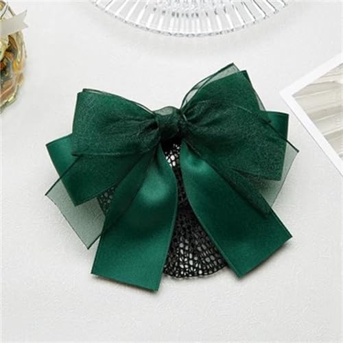 Damen-Haarnetz mit Schleife Haarspangen for Damen, Netz-Haarspange (Color : Green, Size : Free size) von SLEDEZ