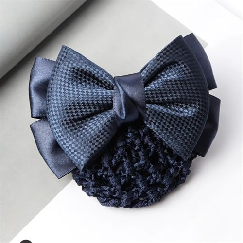 Damen-Haarnetz mit Schleife Krankenschwester Flugbegleiter Hotel Service Mitarbeiter Bank Haarspange mit Mesh Haarnetz(Blue) von SLEDEZ