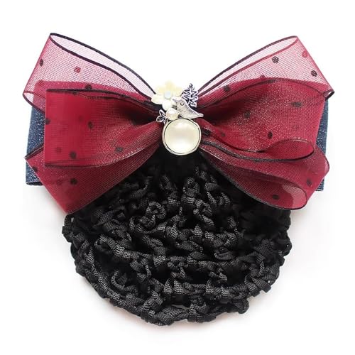 Damen-Haarnetz mit Schleife Professionelles Headflower Butterfly Knot Haarnetzwerk(Color 1) von SLEDEZ