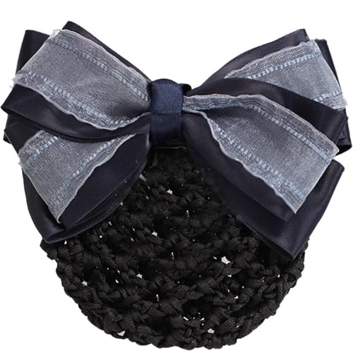 Damen-Haarnetz mit Schleife Weibliche Flugbegleiterin Blaue Schleife Haarspange Mesh(Style 1) von SLEDEZ