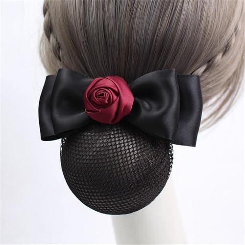 Damen-Haarnetz mit Schleife Weibliche Haarnetz-Kopfbedeckung(Red,Style 2) von SLEDEZ