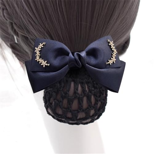 Damen-Haarnetz mit Schleife Weibliche Schleife Haarspange Haarnetz(Blue,Style 1) von SLEDEZ