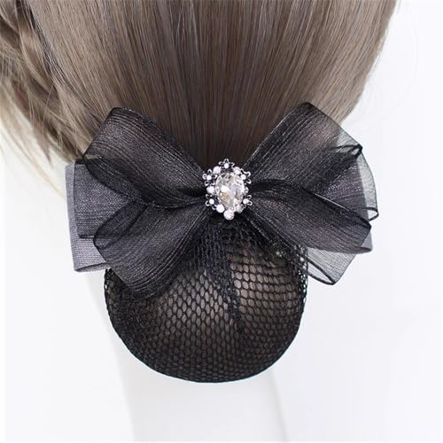 Damen-Haarnetz mit Schleife Weibliche professionelle Haarnetz-Arbeitsscheibe Haarschmuck(Color 3,Style 1) von SLEDEZ