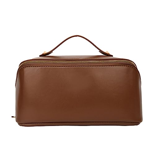 Damen-Kosmetiktasche mit großem Fassungsvermögen Weibliche Reiseartikel-Toilettenartikel-Aufbewahrungstasche mit großem Fassungsvermögen, Kosmetiktasche (Color : Brown, Size : As Shown) von SLEDEZ