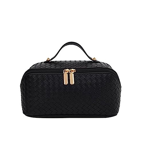 Damen-Kosmetiktasche mit großem Fassungsvermögen Weibliche große Kapazität Handheld Reise Kulturbeutel Aufbewahrungstasche Kosmetiktasche (Color : Black, Size : As Shown) von SLEDEZ