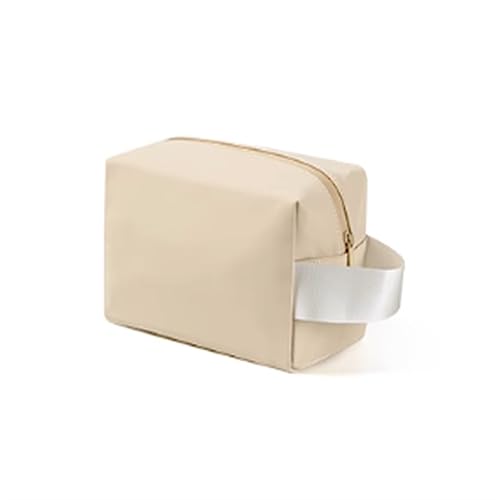 Damen-Kosmetiktasche mit großem Fassungsvermögen Weibliche tragbare einfache Reise-Handkosmetiktasche mit großer Kapazität (Color : Khaki, Size : 160x230x130mm) von SLEDEZ