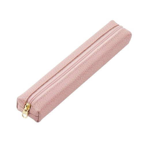 Federmäppchen aus Leder Leder-Federmäppchen, Schreibwaren-Tasche, einfaches Federmäppchen (Color : Pink, Size : 20x4x3cm) von SLEDEZ