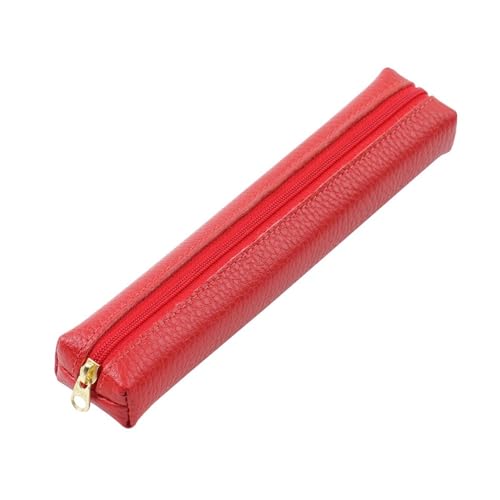 Federmäppchen aus Leder Leder-Federmäppchen, Schreibwaren-Tasche, einfaches Federmäppchen (Color : Red, Size : 20x4x3cm) von SLEDEZ