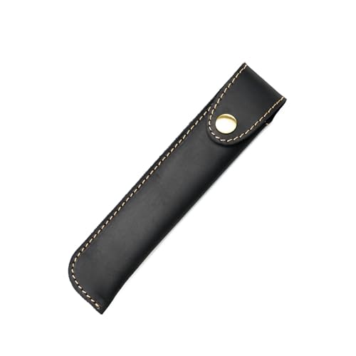 Federmäppchen aus Leder Personalisiertes Retro-Kreativ-Füllfederhalter-Etui (Color : Black, Size : 17x3.5cm) von SLEDEZ