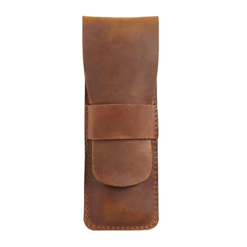 Federmäppchen aus Leder Schlichter Leder-Organizer for Stifte (Color : Brown, Size : 17x5.8cm) von SLEDEZ