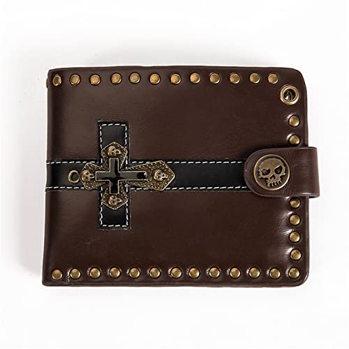 Geldbörse mit Kette Herren Geldbörse mit Kette Personality Skull Zero Wallet (Color : Brown, Size : Without Chain) von SLEDEZ