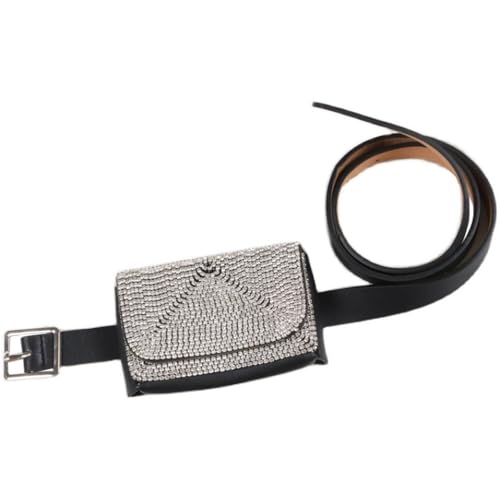 Gürteltasche für Damen Damen Strass Mini Kompakte Hüfttasche PU Leder Gürtel Hüfttasche von SLEDEZ