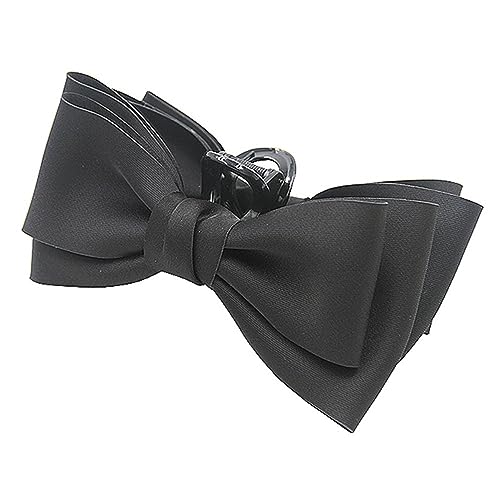 Haarspangen Damen Bow Grab Clip Temperament Shark Clip Platte Haar Kopfbedeckung(Black) von SLEDEZ