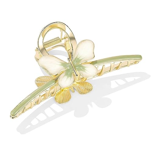 Haarspangen Damen Metall Schmetterling Scratch Clip Weibliche Sommer Hai Clip Haar Clip Haar Zubehör(Green) von SLEDEZ