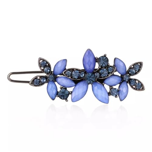 Haarspangen für Frauen Damen-Kopfbedeckung mit seitlichem Clip, oberem Clip, Pony-Clip (Color : Blue, Size : 5.2x2cm) von SLEDEZ