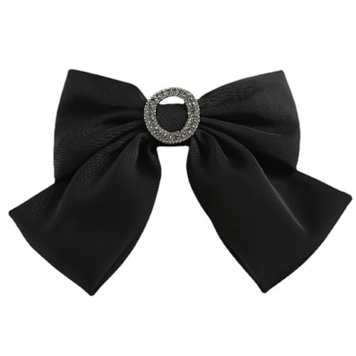 Haarspangen mit Schleife für Damen Damen-Kopfschmuck mit glänzendem Diamant-Federclip (Color : Black, Size : As shown) von SLEDEZ