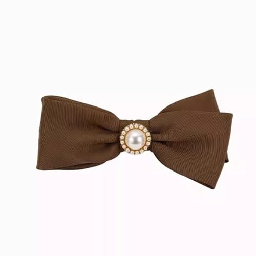 Haarspangen mit Schleife für Damen Kopfbedeckungen for Damen, Brautschmuck, Verlobungshaarschmuck (Color : Brown, Size : Free size) von SLEDEZ