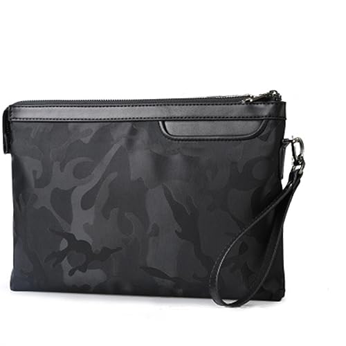 Herren-Clutch Herren-Clutch-Umhängetasche, Oxford-Stoff, lässige Handgelenktasche (Color : Black, Size : 27x4x17cm) von SLEDEZ