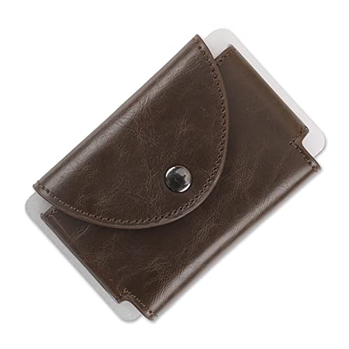 Kartenetui Kreditkartenetui Snap Cover Clip Card Bag Männlich Weiblich (Color : Coffee, Size : 10x6.6cm) von SLEDEZ