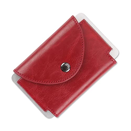 Kartenetui Kreditkartenetui Snap Cover Clip Card Bag Männlich Weiblich (Color : Red, Size : 10x6.6cm) von SLEDEZ