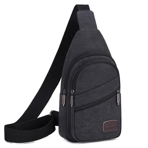 Lässige Brusttaschen Herren Brusttasche Canvas Tasche Crossbody Bag Schultertasche Freizeittasche(Color 1) von SLEDEZ