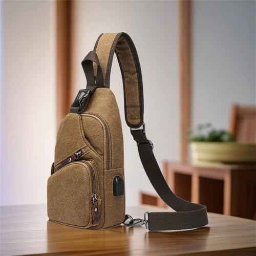 Lässige Brusttaschen Herren Brusttasche Crossbody Canvas Casual Brusttasche(Color 3) von SLEDEZ