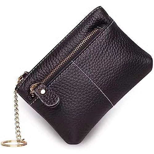 Mini-Geldbörse für Damen Damen Leder Kurzkette Clutch Schlüsseltasche Mini Einfache Geldbörse (Color : Black, Size : 9x13x2cm) von SLEDEZ