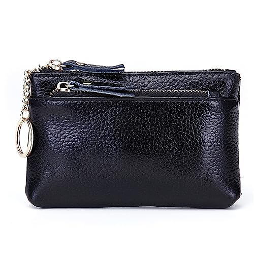 Mini-Geldbörse für Damen Damen Mini-Geldbörse aus Leder, multifunktionale Geldbörse (Color : Black, Size : 13x1.5x9cm) von SLEDEZ