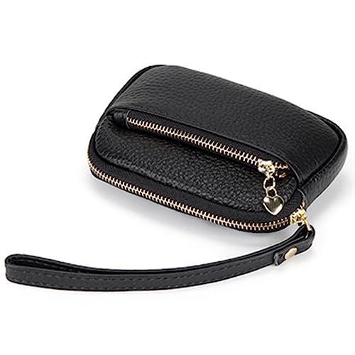 Mini-Geldbörse für Damen Einfache Damen-Geldbörse, Kurze Mini-Schlüssel-Clutch (Color : Black, Size : 13x2x9cm) von SLEDEZ