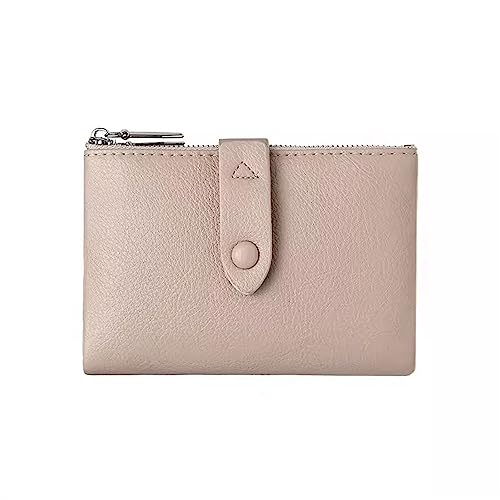Mini-Geldbörse für Damen Einfaches, kurzes Portemonnaie mit Reißverschluss und Bifold-Geldbörse (Color : Apricot, Size : 14x3x10cm) von SLEDEZ