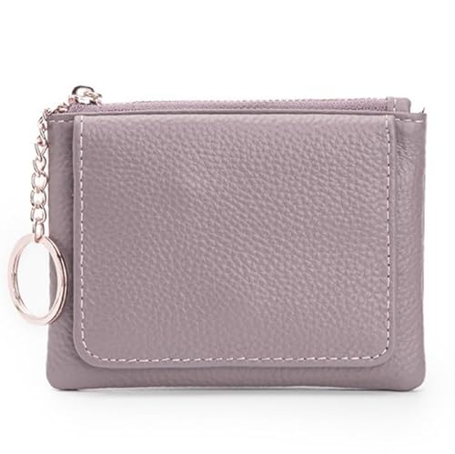 Mini-Geldbörse für Damen Kurze Damen-Geldbörse aus Leder mit Mini-Reißverschluss (Color : Purple, Size : 10x2x13cm) von SLEDEZ