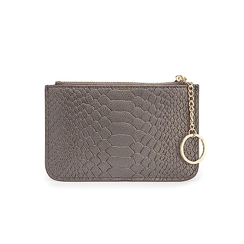 Mini-Geldbörse für Damen Kurze Damen-Geldbörse aus Leder mit Reißverschluss (Color : Gray, Size : 15.5x1.5x10cm) von SLEDEZ