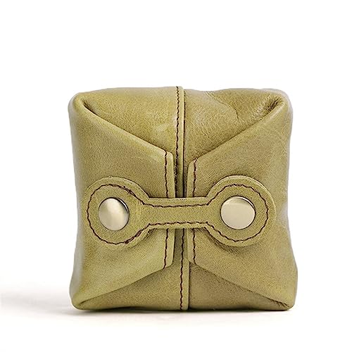 Mini-Geldbörse für Damen Multifunktionale kreative Geldbörse Vintage Leder Damen kleine Geldbörse (Color : Green, Size : 8.3x7.3x3.3cm) von SLEDEZ