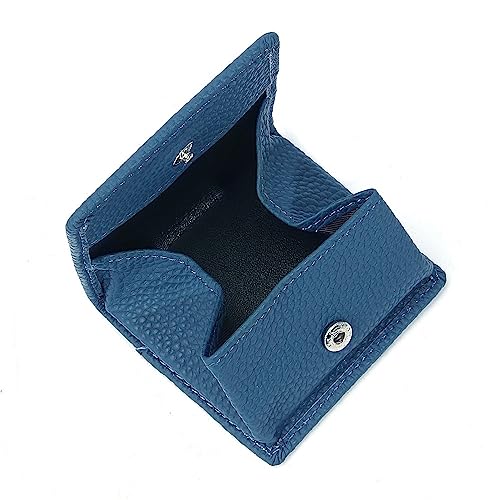 Mini-Geldbörse für Damen Weibliche Mini-Kleingeldbörse aus Leder, 8 x 2,5 x 7 cm (Color : Blue, Size : 8x2.5x7cm) von SLEDEZ