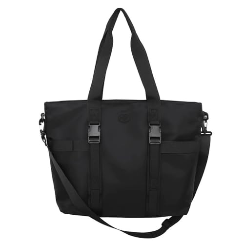 Reisetasche Herren Freizeit Reisetasche Satchel Handtasche mit großem Fassungsvermögen(Black,L) von SLEDEZ