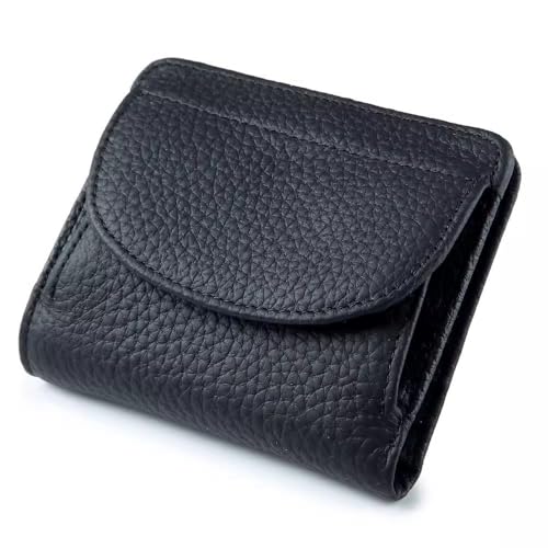 SLEDEZ Tragbares Münzgeldbörse für Herren Multifunktionale Kurze Mini-Geldbörse aus Leder for Herren(Black) von SLEDEZ
