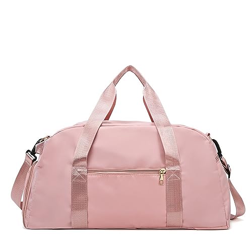 Sporttasche Damen Gepäcktasche Handtasche Schultersport Sporttasche (Color : Pink, Size : 50x27x25cm) von SLEDEZ