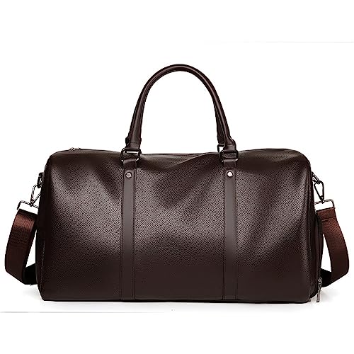 Sporttasche Einfache Sporttasche for Herren, Umhängetasche mit großem Fassungsvermögen, 24 x 43 x 21 cm (Color : Brown, Size : 24x43x21cm) von SLEDEZ