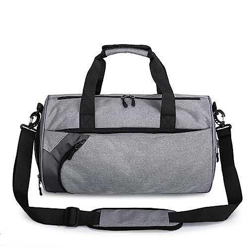 Sporttasche Handliche Umhängetasche for Herren mit großem Fassungsvermögen, Nass-/Trocken-Sporttasche, 25 x 43 x 26 cm (Color : Gray, Size : 25x43x26cm) von SLEDEZ