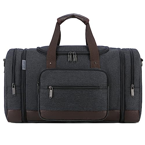 Sporttasche Herren-Gepäcktasche aus Segeltuch, großes Fassungsvermögen, Sport- und Fitness-Reisetasche (Color : Black, Size : 52x23x35cm) von SLEDEZ