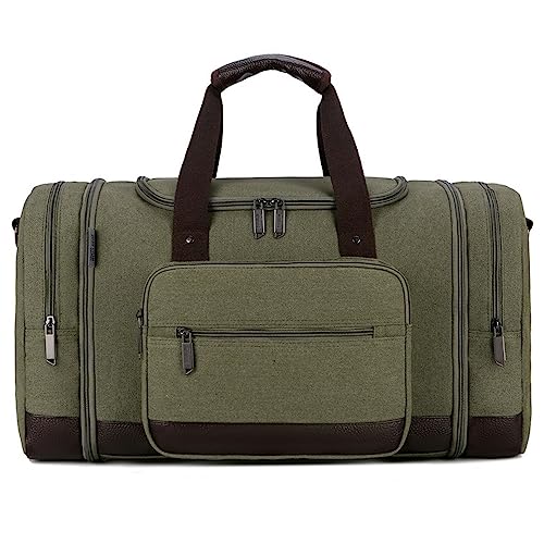 Sporttasche Herren-Gepäcktasche aus Segeltuch, großes Fassungsvermögen, Sport- und Fitness-Reisetasche (Color : Green, Size : 52x23x35cm) von SLEDEZ