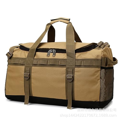 Sporttasche Herren Outdoor-Gepäcktasche mit großem Fassungsvermögen, Schulter-Fitness-Handtasche (Color : Khaki, Size : 60x28x35cm) von SLEDEZ